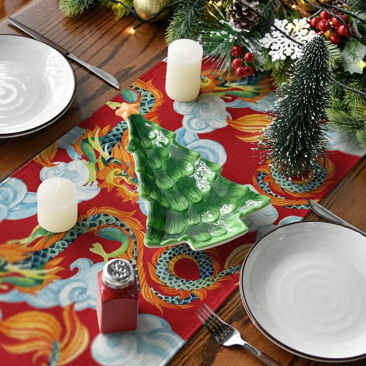 Propitious Clouds Chinese New Year Dragon Table Runner, Spring Festival  Winter Holiday Kitchen Dining Table Decoration For Indoor Outdoor Home  Party 